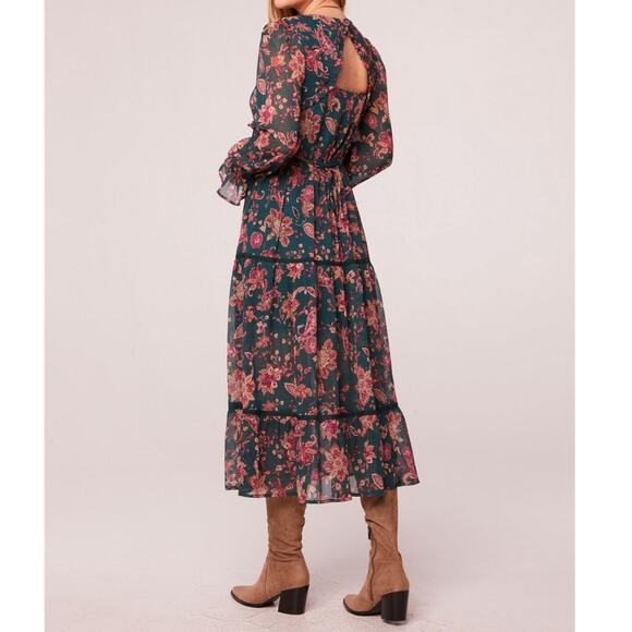 NWT Band of the Free Empire Midi Dress M 8-10 Pine Paisley Boho Cottagecore - Picture 8 of 14